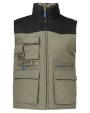 Veste personnalisable PROJOB 2806 VESTE SANS MANCHE DOUBLEE MULTIPOCHES EPAULES CONTRASTEES