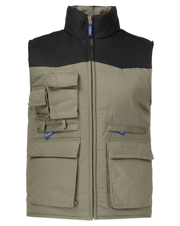 Veste personnalisable PROJOB 2806 VESTE SANS MANCHE DOUBLEE MULTIPOCHES EPAULES CONTRASTEES