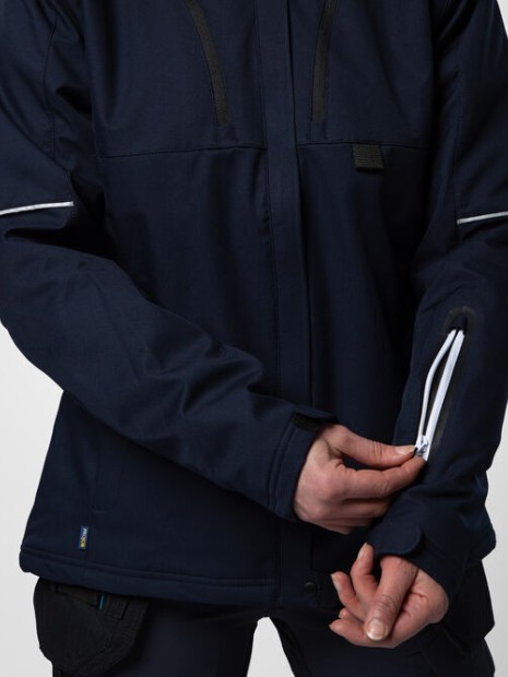 Softshells à personnaliser PROJOB 3413 SOFTSHELL PRIO DOUBLEE FEMME A CAPUCHE bleu marine