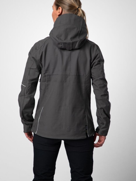 Softshells à personnaliser PROJOB 3413 SOFTSHELL PRIO DOUBLEE FEMME A CAPUCHE gris