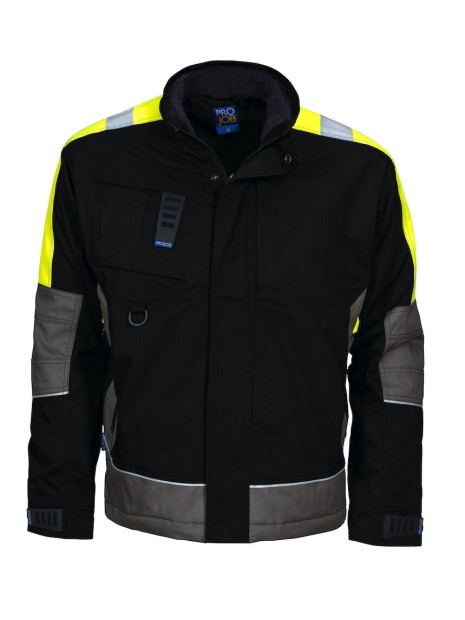 PROJOB 4419 VESTE DOUBLEE BANDES HV noir personnalisable