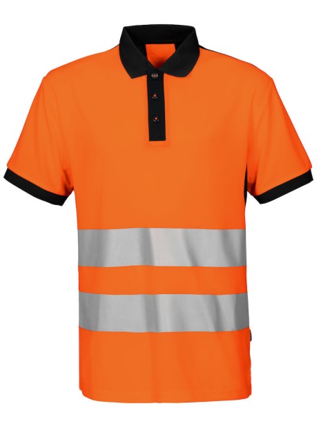 PROJOB 6008 POLO PIQUE - EN ISO 20471 CLASSE 2 orange/noir personnalisable