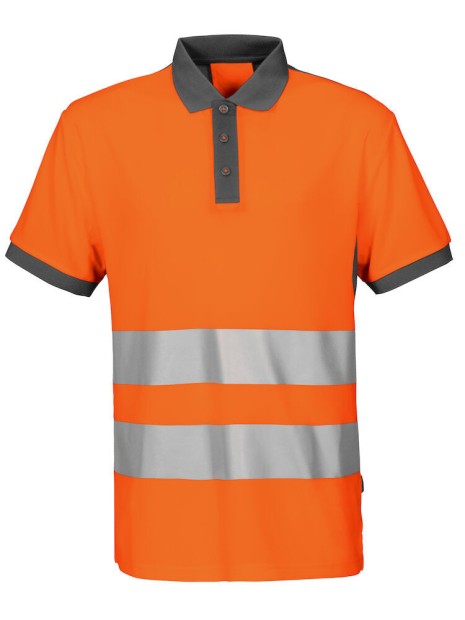 PROJOB 6008 POLO PIQUE - EN ISO 20471 CLASSE 2 orange/gris personnalisable