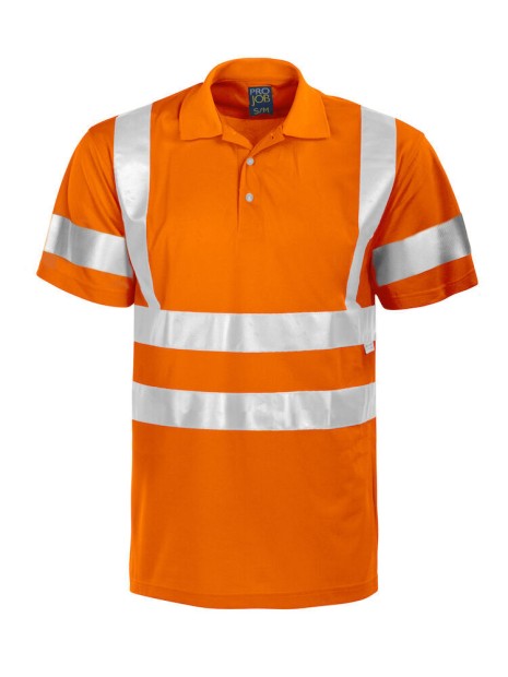 PROJOB 6011 POLO PIQUE POLYESTER - EN ISO 20471 CLASSE 3 orange personnalisable