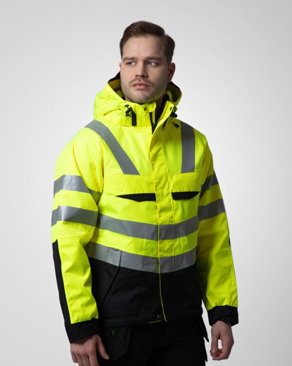Veste personnalisable PROJOB 6418 PARKA POLYURETHANE HV MATELASSEE - EN ISO 20471 CLASSE 3 - EN 343 3/1/X