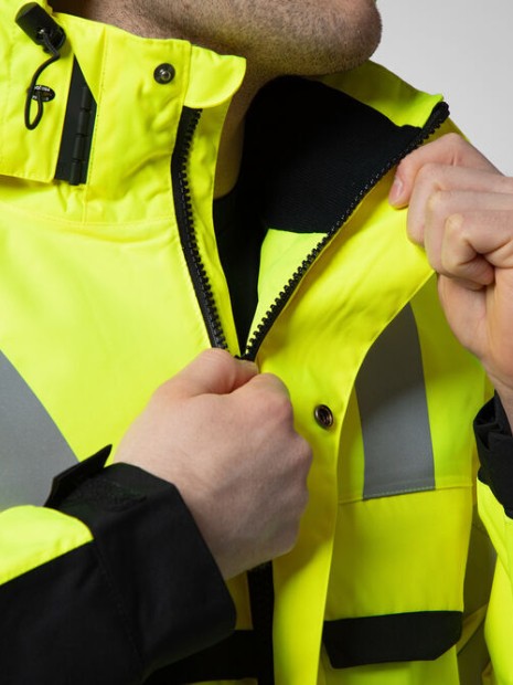 Vestes à personnaliser PROJOB 6418 PARKA POLYURETHANE HV MATELASSEE - EN ISO 20471 CLASSE 3 - EN 343 3/1/X jaune/noir
