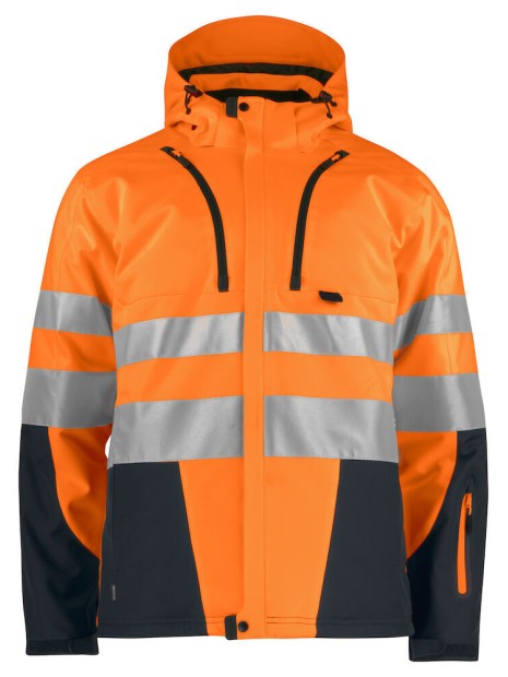 PROJOB 6420 PARKA SOFTSHELL - EN ISO 20471 CLASSE 3/2 orange/noir personnalisable