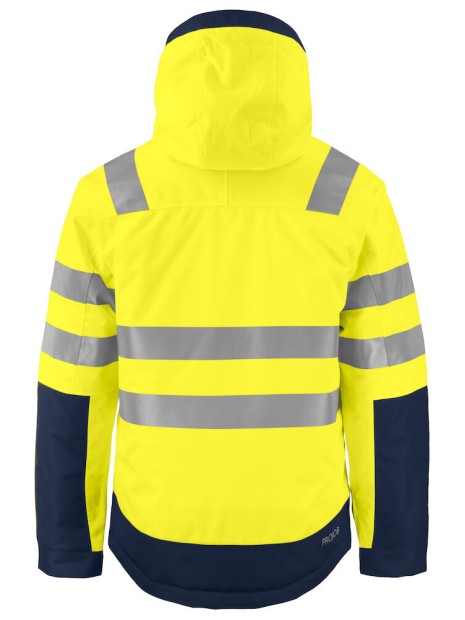 PROJOB 6422 PARKA POLYESTER DOUBLEE - EN ISO 20471 CLASSE 3 jaune/bleu marine personnalisable