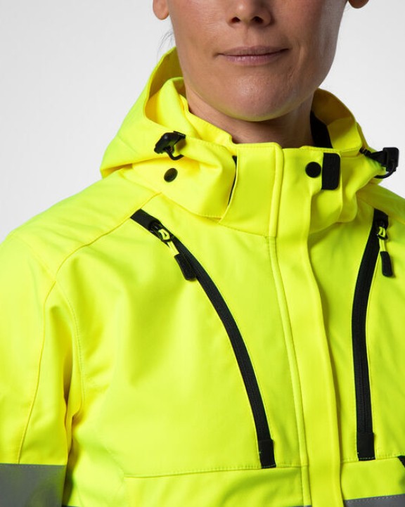 Softshell personnalisable PROJOB 6424 PARKA SOFTSHELL DOUBLEE FEMME - EN ISO 20471 CLASSE 3/2
