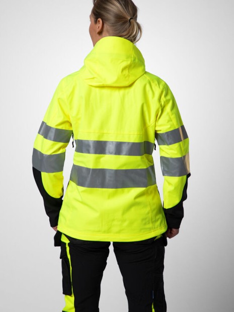 Softshells à personnaliser PROJOB 6424 PARKA SOFTSHELL DOUBLEE FEMME - EN ISO 20471 CLASSE 3/2 jaune/noir