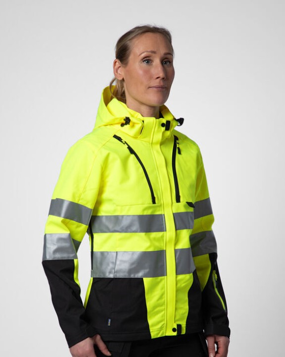 Softshell personnalisable PROJOB 6424 PARKA SOFTSHELL DOUBLEE FEMME - EN ISO 20471 CLASSE 3/2