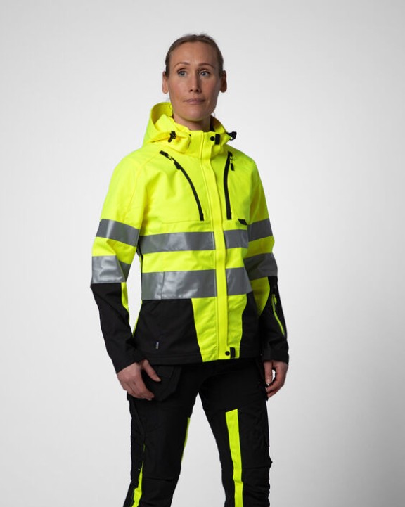 Softshell personnalisable PROJOB 6424 PARKA SOFTSHELL DOUBLEE FEMME - EN ISO 20471 CLASSE 3/2