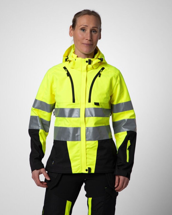 Softshell personnalisable PROJOB 6424 PARKA SOFTSHELL DOUBLEE FEMME - EN ISO 20471 CLASSE 3/2