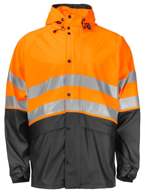 PROJOB 6431 VESTE DE PLUIE ETANCHE- EN ISO 20471 CLASSE 3/2 orange/noir personnalisable