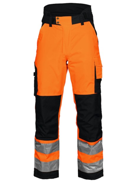 PROJOB 6514 PANTALON POLYCOTON DOUBLE - EN ISO 20471 CLASSE 3 - EN 343 3/1/X orange/noir personnalisable