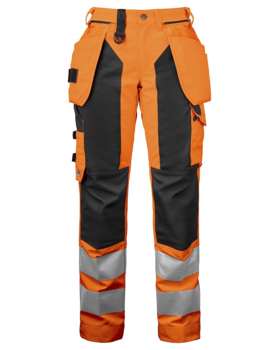 Broek PROJOB 6519 SIGNALISATIE BROEK MET KNIEZAKKEN EN SPIJKERKZAKKEN EN ISO 20471 KLASSE 2 DAMES voor bedrukking &amp; borduring