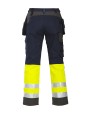 Broek PROJOB 6522 SIGNALISATIEBROEK MET KNIEZAKKEN EN SPIJKERZAKKEN EN ISO 20471 KLASSE 1 voor bedrukking &amp; borduring