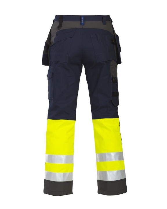 Broek PROJOB 6522 SIGNALISATIEBROEK MET KNIEZAKKEN EN SPIJKERZAKKEN EN ISO 20471 KLASSE 1 voor bedrukking &amp; borduring