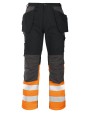 Broek PROJOB 6522 SIGNALISATIEBROEK MET KNIEZAKKEN EN SPIJKERZAKKEN EN ISO 20471 KLASSE 1 voor bedrukking &amp; borduring