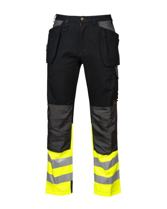 Broek PROJOB 6522 SIGNALISATIEBROEK MET KNIEZAKKEN EN SPIJKERZAKKEN EN ISO 20471 KLASSE 1 voor bedrukking &amp; borduring