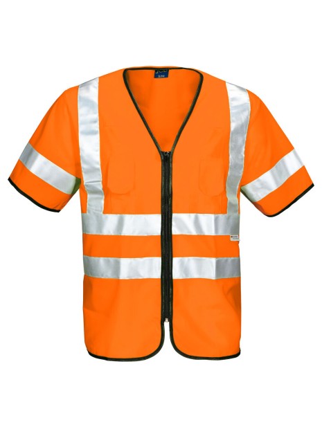 PROJOB 6707 GILET PRIO ZIPPE - EN ISO 20471 CLASSE 3 orange personnalisable