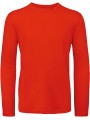 B&C T-shirt bio Inspire homme manches longues rouge feu personnalisable