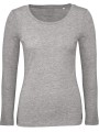 B&C T-shirt bio Inspire femme manches longues gris sport personnalisable