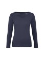 B&C T-shirt bio Inspire femme manches longues Blue Navy personnalisable