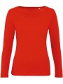 B&C T-shirt bio Inspire femme manches longues rouge feu personnalisable