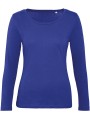 B&C T-shirt bio Inspire femme manches longues cobolt blue personnalisable