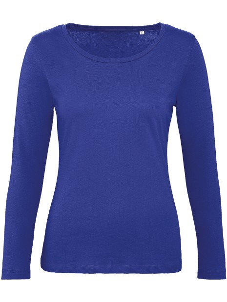 B&C T-shirt bio Inspire femme manches longues cobolt blue personnalisable