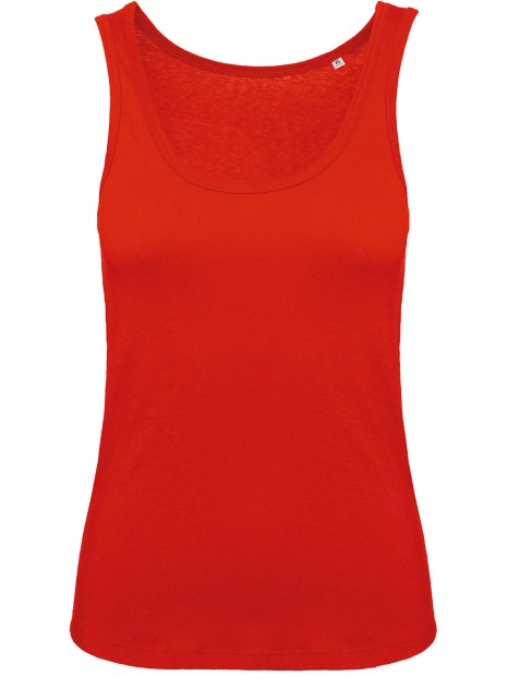 B&C Débardeur Inspire bio femme rouge feu personnalisable
