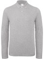 B&C Polo homme ID.001 manches longues heather grey personnalisable