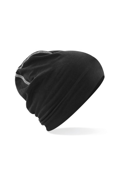 BEECHFIELD HEMSEDAL COTTON BEANIE noir/blanc personnalisable