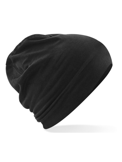 BEECHFIELD HEMSEDAL COTTON BEANIE noir/noir personnalisable