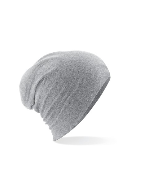 BEECHFIELD HEMSEDAL COTTON SLOUCH BEANIE heather grey personnalisable