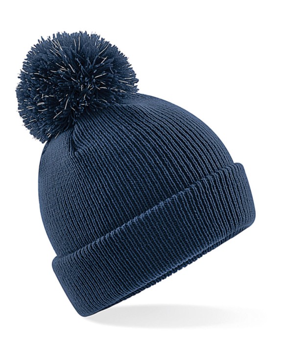 BEECHFIELD Junior Reflective Bobble Beanie Mütze, Schal & Handschuh personalisierbar