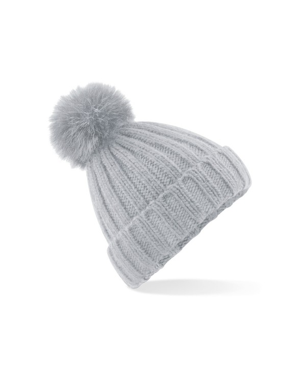 Bonnets personnalisable BEECHFIELD VERBIER FAUX FUR POP POM CHUNKY BEANIE