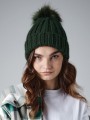 Bonnets, Écharpes & Gants à personnaliser BEECHFIELD VERBIER FAUX FUR POP POM CHUNKY BEANIE 