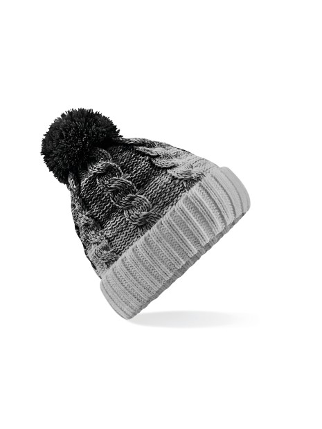 BEECHFIELD OMBRÉ BEANIE noir/gris clair personnalisable