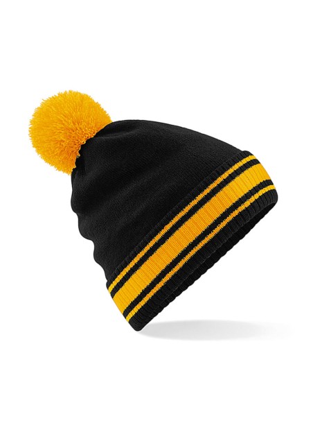 BEECHFIELD STADIUM BEANIE noir/jaune gold personnalisable