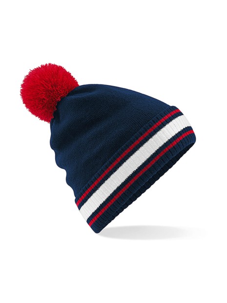 BEECHFIELD STADIUM BEANIE FRENCH MARINE/ROUGE CLASSIQUE/BLANC personnalisable