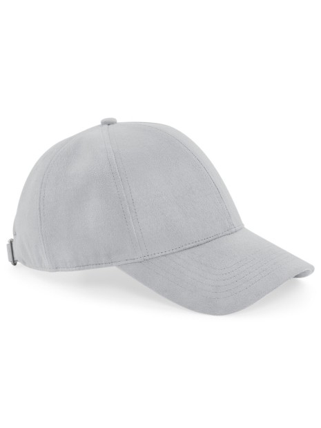 BEECHFIELD FAUX SUEDE 6 PANEL CAP gris clair personnalisable