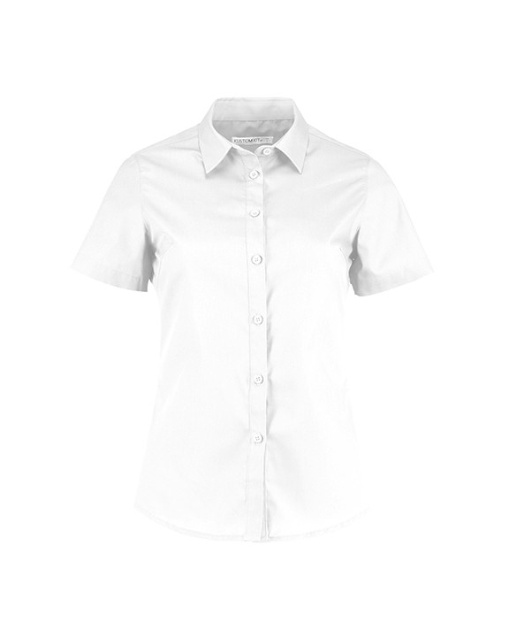 Hemd KUSTOM KIT Women's Tailored Fit Poplin Shirt SSL voor bedrukking &amp; borduring