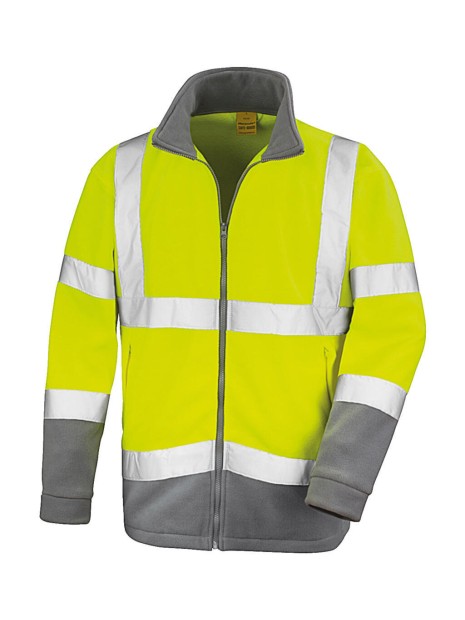 RESULT SAFETY MICROFLEECE jaune fluo/gris personnalisable