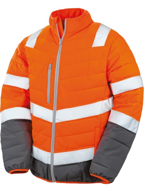 RESULT Veste de sécurité toucher doux fluorescent orange/grey personnalisable