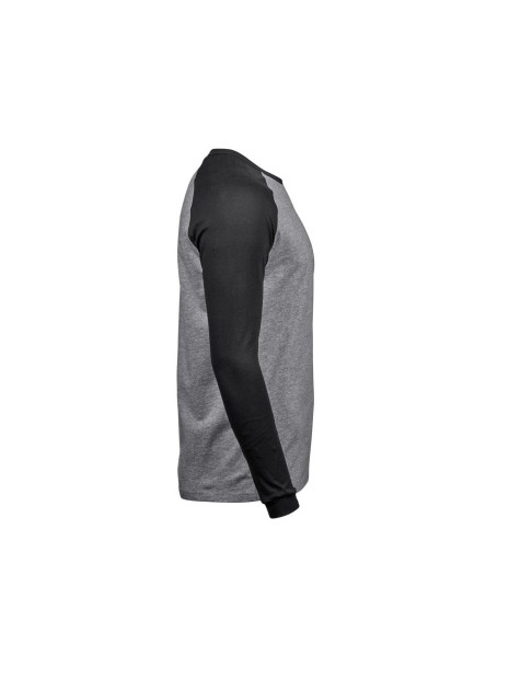 TEE JAYS BASEBALL TEE heather/noir personnalisable