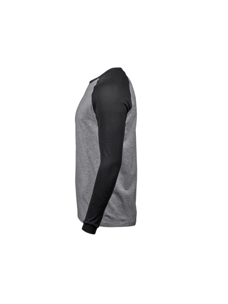 TEE JAYS BASEBALL TEE heather/noir personnalisable