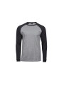 TEE JAYS BASEBALL TEE heather/noir personnalisable