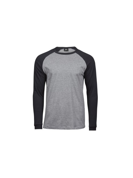 TEE JAYS BASEBALL TEE heather/noir personnalisable